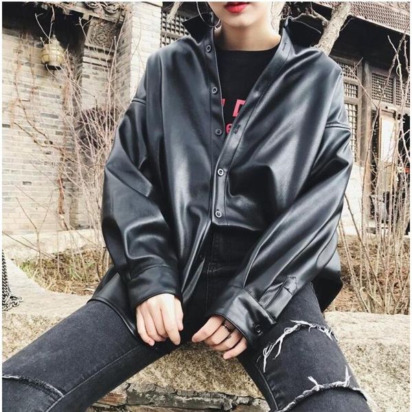 women's jackets 2021 autumn winter leather boyfriend outerwear casual buttons oversize faux cl421, Black;brown
women's jackets 2021 autumn winter leather boyfriend outerwear casual buttons oversize faux cl421, Black;brown
