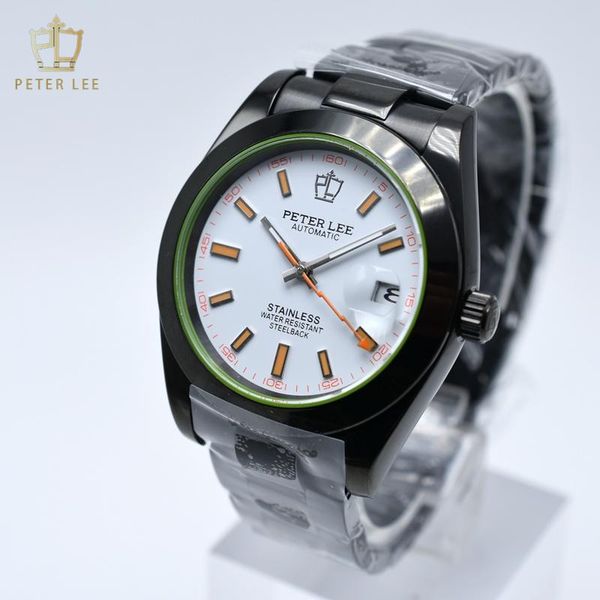 wristwatches peter lee brand 40mm men's watch luxury automatic date day stainless steel mechanical designer wrist male gifts, Slivery;brown
wristwatches peter lee brand 40mm men's watch luxury automatic date day stainless steel mechanical designer wrist male gifts, Slivery;brown
