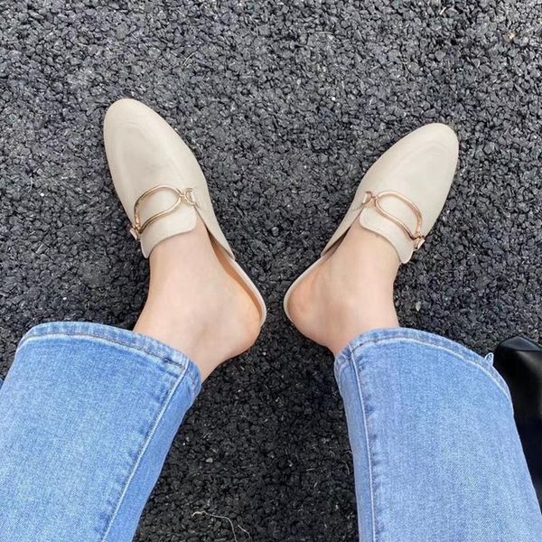 women slipper fashion metal buckle slip on mules shoes ladies round toe flat heel casual slides outdoor sandal flip flo slippers, Black
women slipper fashion metal buckle slip on mules shoes ladies round toe flat heel casual slides outdoor sandal flip flo slippers, Black
