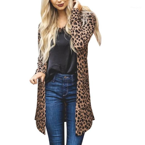women clothing autumn jacket long fashion cotton polyester coat full leopard pockets loose open stitch coats women's jackets, Black;brown
women clothing autumn jacket long fashion cotton polyester coat full leopard pockets loose open stitch coats women's jackets, Black;brown