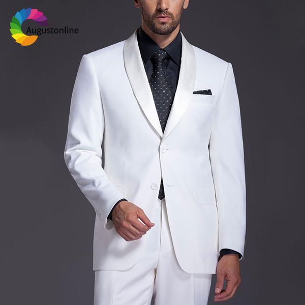 white shawl lapel men suit wedding suits for man prom blazer slim fit formal tailored tuxedo 2 pieces terno masculino men's & blazers, White;black
white shawl lapel men suit wedding suits for man prom blazer slim fit formal tailored tuxedo 2 pieces terno masculino men's & blazers, White;black