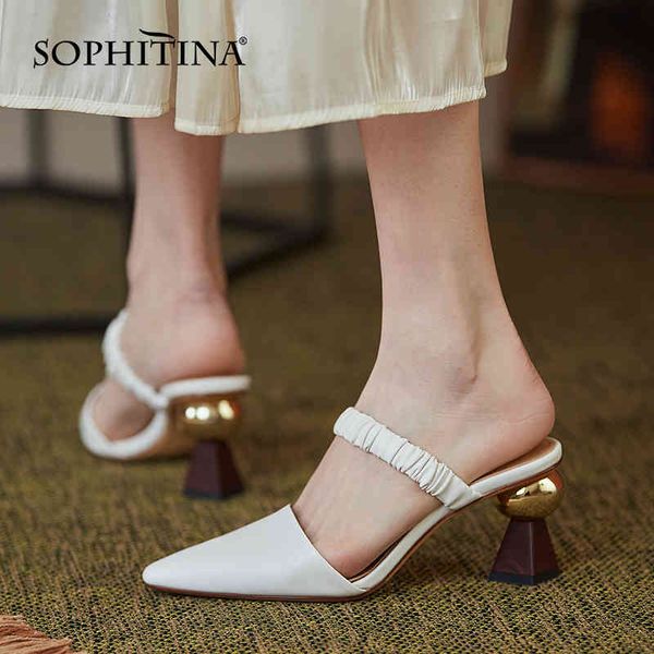 sophitina fashion sandals female cover toe strange style heel leather shoes side back empty women's shoes tpr ao408 210513, Black
sophitina fashion sandals female cover toe strange style heel leather shoes side back empty women's shoes tpr ao408 210513, Black