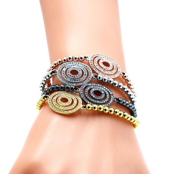 beaded, strands circle charm bracelets for men woman 24k gold plating micro pave cz 4mm beads classic european style braiding, Black
beaded, strands circle charm bracelets for men woman 24k gold plating micro pave cz 4mm beads classic european style braiding, Black
