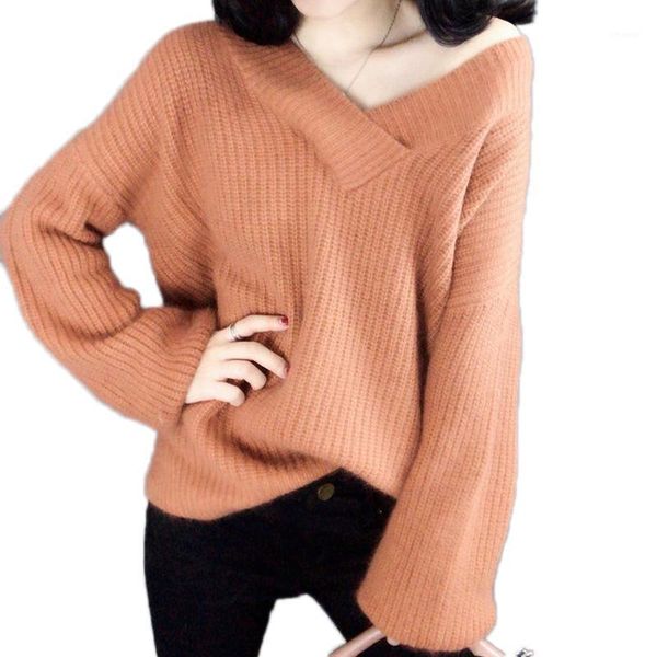 winter sweater women oversize warm pullovers oversized solid color 2021 fall white v neck female jumper women's sweaters, White;black
winter sweater women oversize warm pullovers oversized solid color 2021 fall white v neck female jumper women's sweaters, White;black