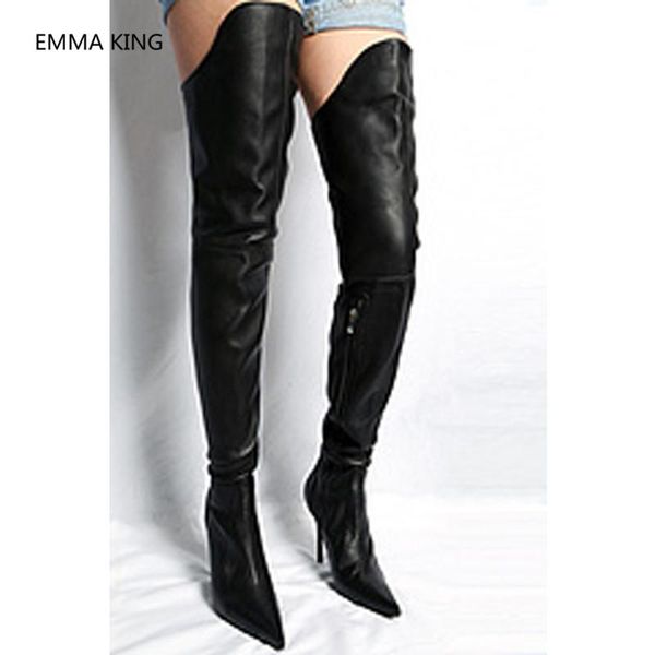 boots black leather thigh high women fashion pointed toe club heels shoes over the knee serpent for
boots black leather thigh high women fashion pointed toe club heels shoes over the knee serpent for
