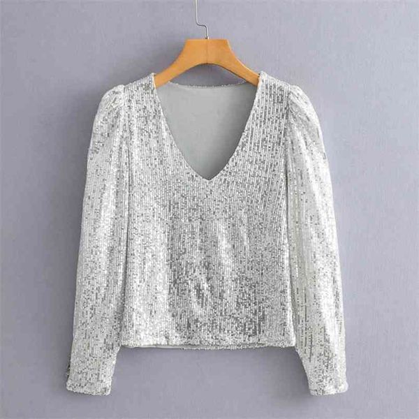 stylish silver sequined short blouses women fashion v-neck elegant ladies buttons long sleeve shirts chic blusas 210531, White
stylish silver sequined short blouses women fashion v-neck elegant ladies buttons long sleeve shirts chic blusas 210531, White
