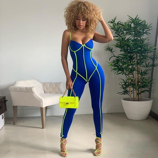 women's knits & tees european and american sports blue color decorative strip stitching collarless sling tight pants jumpsuit, White
women's knits & tees european and american sports blue color decorative strip stitching collarless sling tight pants jumpsuit, White