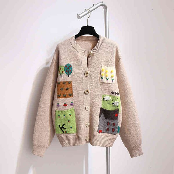women's jackets korobov japanese preppy style o neck cardigans korean hit color patchwork embroidery knitted cardigan harajuku cute swe, Black;brown
women's jackets korobov japanese preppy style o neck cardigans korean hit color patchwork embroidery knitted cardigan harajuku cute swe, Black;brown