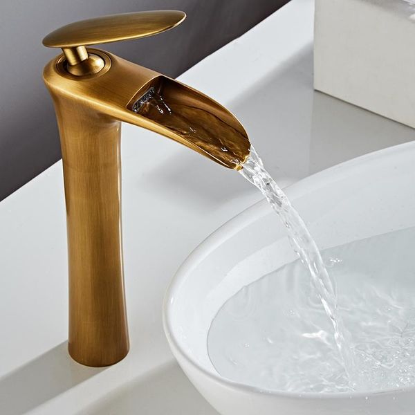bathroom sink faucets solid copper basin antique brass mixer waterfall tap & cold single handle deck mounted for lavatory/bathroom
bathroom sink faucets solid copper basin antique brass mixer waterfall tap & cold single handle deck mounted for lavatory/bathroom