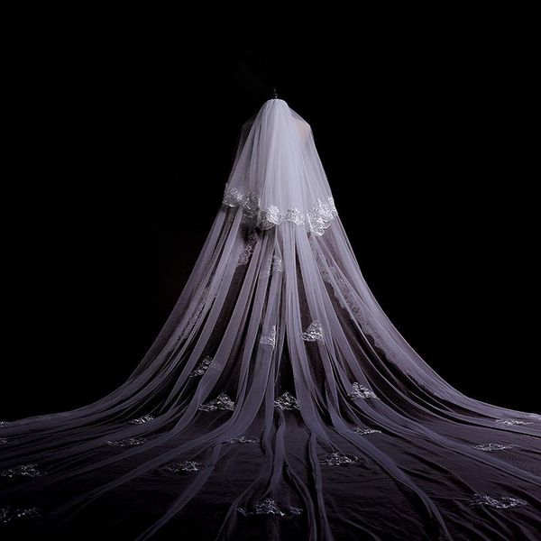 bridal veils elegant applique multi-layer wedding accessories 2021 pattern long lace edge fingertip sluier, Black
bridal veils elegant applique multi-layer wedding accessories 2021 pattern long lace edge fingertip sluier, Black