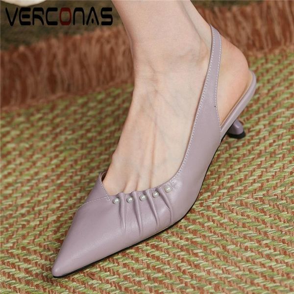 sandals verconas pointed toe office lady women elegant concise thin heels pearl shallow party casual genuine leather shoes woman, Black
sandals verconas pointed toe office lady women elegant concise thin heels pearl shallow party casual genuine leather shoes woman, Black