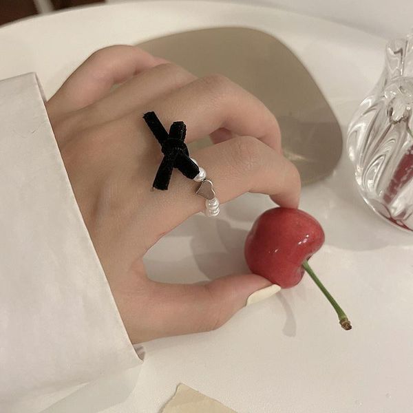 wedding rings pearl women's black bowknot luxury heart index finger anel fashion personality cool temperament ring bijoux female, Slivery;golden
wedding rings pearl women's black bowknot luxury heart index finger anel fashion personality cool temperament ring bijoux female, Slivery;golden