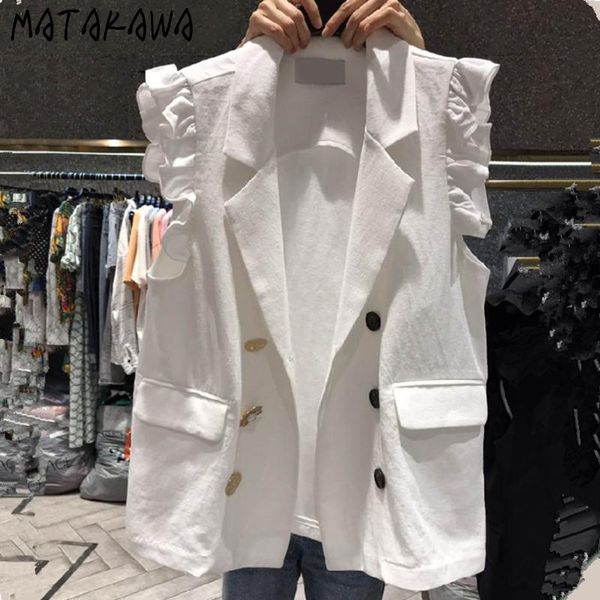 women's vests matakawa korean fashion solid elegant turn down collar vest pocket outerwear gilet sweet colete feminino, Black;white
women's vests matakawa korean fashion solid elegant turn down collar vest pocket outerwear gilet sweet colete feminino, Black;white