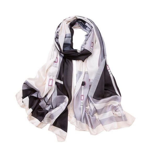 scarves 2021 spring fashion silk blended women's luxury printed satin long outdoor sunscreen shawl wrap hijab lady, Blue;gray
scarves 2021 spring fashion silk blended women's luxury printed satin long outdoor sunscreen shawl wrap hijab lady, Blue;gray