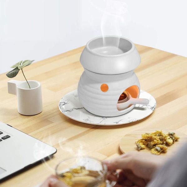 fragrance lamps 300ml ceramic aroma diffuser wax melt burner with candle spoon oil tealight warmer
fragrance lamps 300ml ceramic aroma diffuser wax melt burner with candle spoon oil tealight warmer