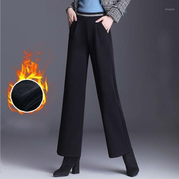 office winter warm thick fleece women's pants female high waist wide leg capris for women trousers woman plus size &, Black;white
office winter warm thick fleece women's pants female high waist wide leg capris for women trousers woman plus size &, Black;white