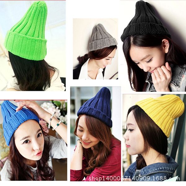 women's wool candy colored knitted pointed hat, autumn and winter cute girl hat, Black;white
women's wool candy colored knitted pointed hat, autumn and winter cute girl hat, Black;white