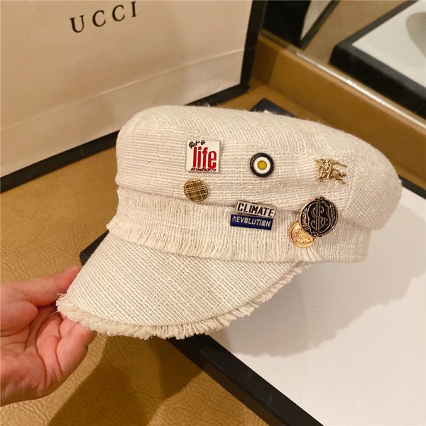autumn and winter female octagonal medal british navy south east cotton hemp high end cap, Yellow
autumn and winter female octagonal medal british navy south east cotton hemp high end cap, Yellow
