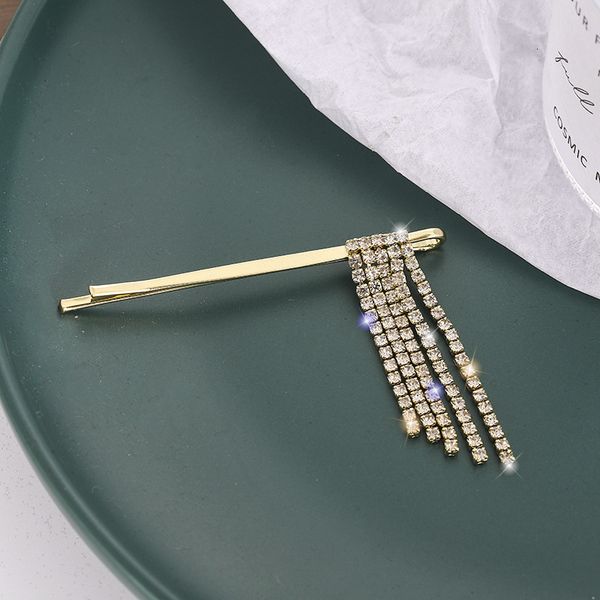 diamond clip simple sweet small fringe clip fashion hairpin accessories, Golden;silver