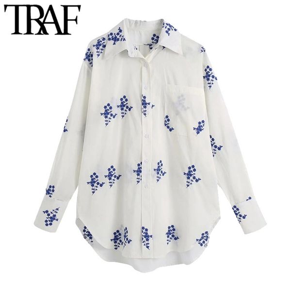 women fashion with pockets embroidery oversized blouses vintage long sleeve side vents female shirts chic 210507, White
women fashion with pockets embroidery oversized blouses vintage long sleeve side vents female shirts chic 210507, White