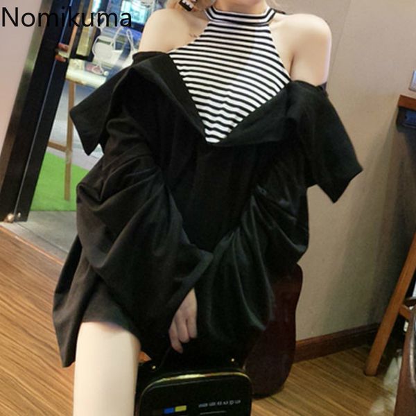 nomikuma striped patchwork t shirts women off shoulder long sleeve tshirts chic fake two piece tees 3c105 210514, White
nomikuma striped patchwork t shirts women off shoulder long sleeve tshirts chic fake two piece tees 3c105 210514, White