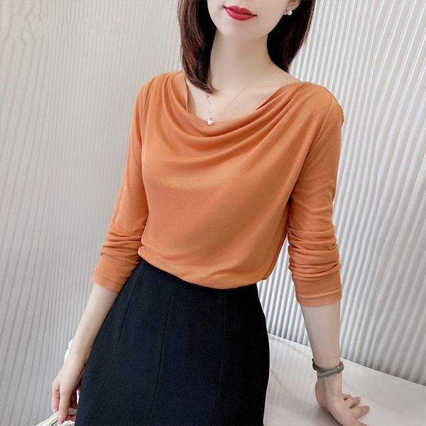 women's spring autumn style blouses shirt women's knitting long sleeve solid color o-neck korean casual dd9023 210317, White
women's spring autumn style blouses shirt women's knitting long sleeve solid color o-neck korean casual dd9023 210317, White