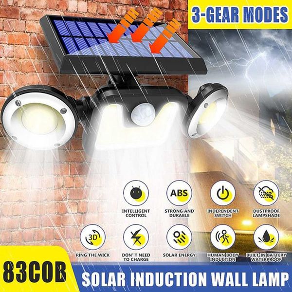 floodlights 83cob 78led solar light outdoor lamp pir motion sensor wall waterproof powered sunlight for garden decoration
floodlights 83cob 78led solar light outdoor lamp pir motion sensor wall waterproof powered sunlight for garden decoration