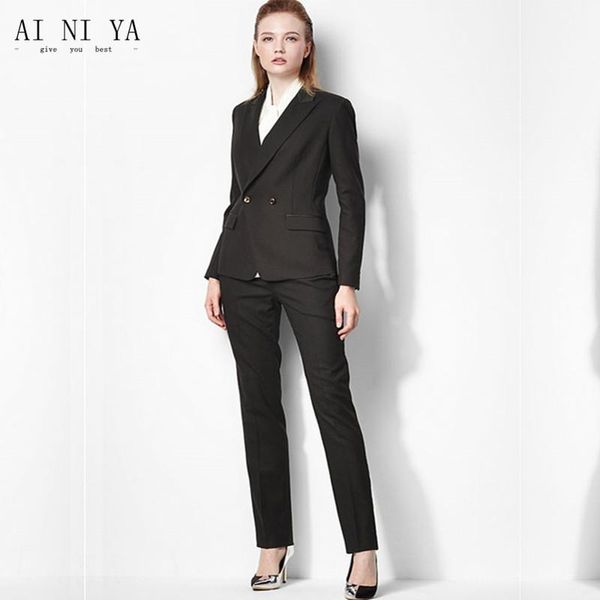 ladies elegant pant suits ol formal work wear long sleeve blazer with trousers black female office uniform business women's two piece p, White
ladies elegant pant suits ol formal work wear long sleeve blazer with trousers black female office uniform business women's two piece p, White