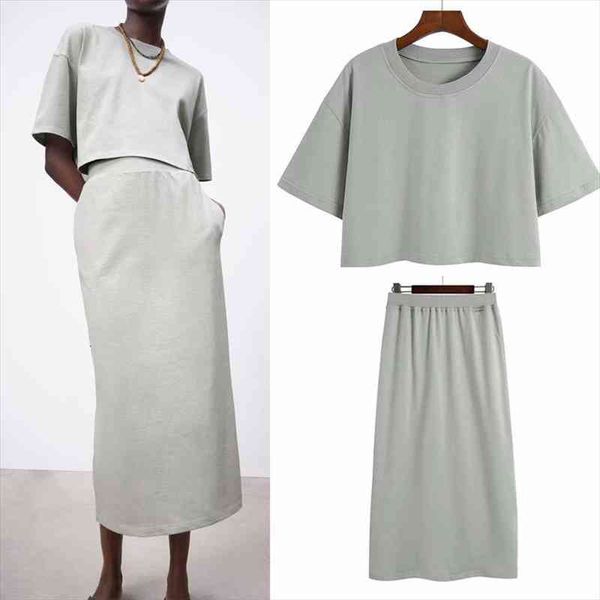 women summer casual suits 2-pieces sets za solid t-shirts and skirts female sweet street clothing oyk2553, Gray
women summer casual suits 2-pieces sets za solid t-shirts and skirts female sweet street clothing oyk2553, Gray
