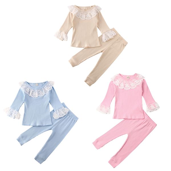 autumn toddler baby girls clothes sets 1-5y solid lace ruffle t-shirt pants outfit sets, White
autumn toddler baby girls clothes sets 1-5y solid lace ruffle t-shirt pants outfit sets, White