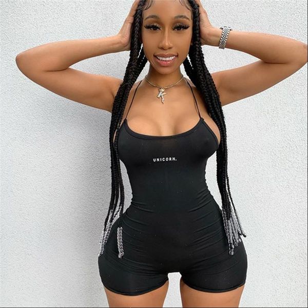women sleeveless rompers strap letter print jumpsuit fashion jumpsuits sports playsuit ladies shorts, Black;white
women sleeveless rompers strap letter print jumpsuit fashion jumpsuits sports playsuit ladies shorts, Black;white