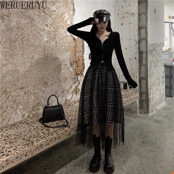 werueruyu mesh skirt autumn high waist slim temperament mid-length korean style women's skirt 210608, Black
werueruyu mesh skirt autumn high waist slim temperament mid-length korean style women's skirt 210608, Black