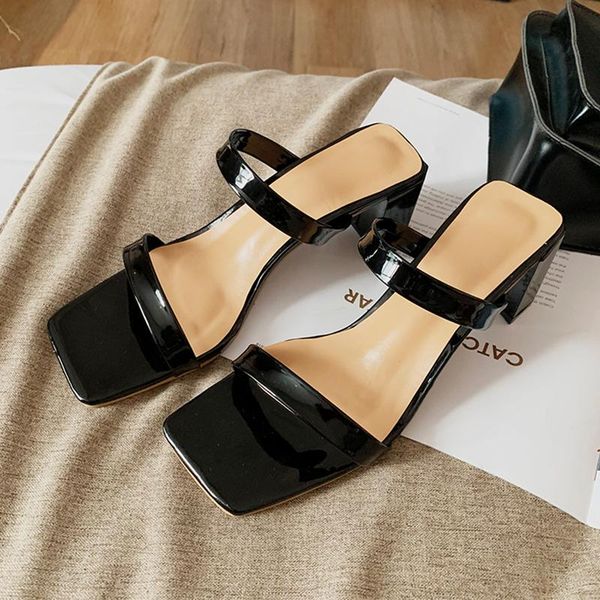 slippers classics open toes square heels women elegant slip on sandals soft outdoor dress party shoes, Black
slippers classics open toes square heels women elegant slip on sandals soft outdoor dress party shoes, Black