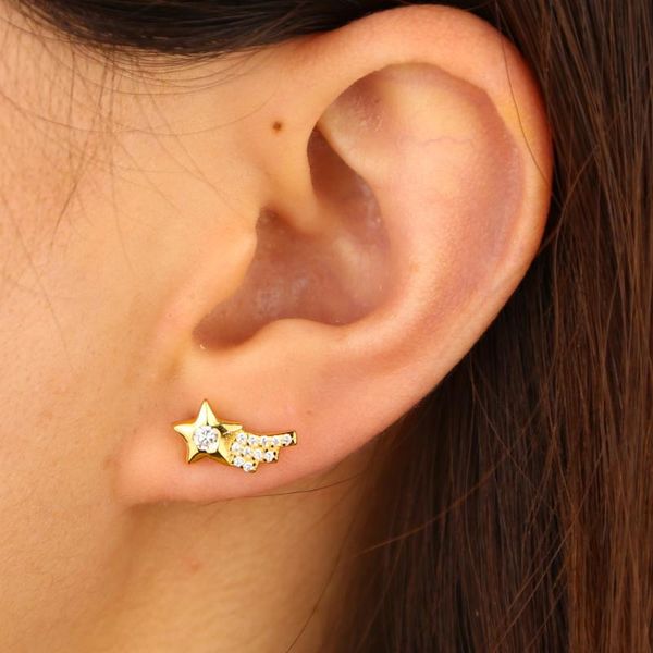 100% real 925 sterling silver mini moon shape stud earrings with cz paved star tiny earring for girl daughter wedding jewelry, Golden;silver
100% real 925 sterling silver mini moon shape stud earrings with cz paved star tiny earring for girl daughter wedding jewelry, Golden;silver