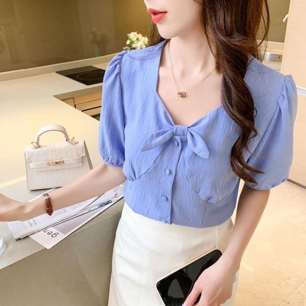 women's blouses & shirts 2021 summer blouse kawaii tunic shirt fashion bow tie v-neck buttons up ol office lady temperament cute, White
women's blouses & shirts 2021 summer blouse kawaii tunic shirt fashion bow tie v-neck buttons up ol office lady temperament cute, White
