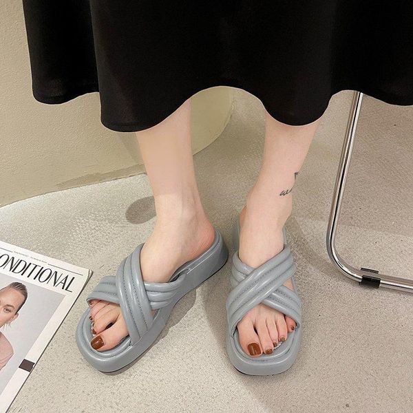 slippers platform women open toe sandals summer candy colors thick sole slides beach zapatos mujer 2021, Black
slippers platform women open toe sandals summer candy colors thick sole slides beach zapatos mujer 2021, Black