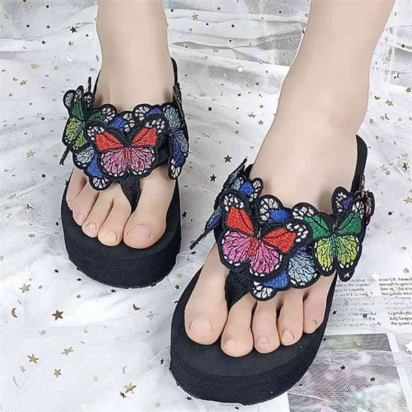 summer leisure elegant women slippers appliques butterfly thick platform wedge lightweight outdoor beach flip flops ladies shoes 210619, Black
summer leisure elegant women slippers appliques butterfly thick platform wedge lightweight outdoor beach flip flops ladies shoes 210619, Black