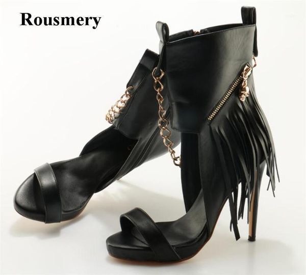 boots women fashion open toe black leather one strap gold chain design gladiator ankle wrap high heel short boots11
boots women fashion open toe black leather one strap gold chain design gladiator ankle wrap high heel short boots11