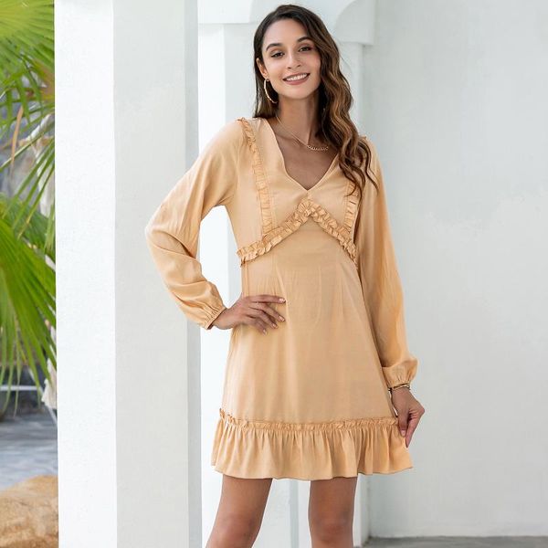 casual dresses fall women clothing solid slim sweet a-line elegant wooden ear dress long sleeve v-neck mini zipper vestidos, Black;gray
casual dresses fall women clothing solid slim sweet a-line elegant wooden ear dress long sleeve v-neck mini zipper vestidos, Black;gray