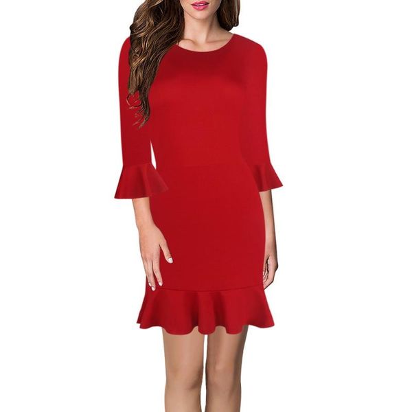 casual dresses fashion o neck red dress woman party autumn 2021 mermaid 3/4 flare sleeve elegant work office vestido bodycon slim, Black;gray
casual dresses fashion o neck red dress woman party autumn 2021 mermaid 3/4 flare sleeve elegant work office vestido bodycon slim, Black;gray