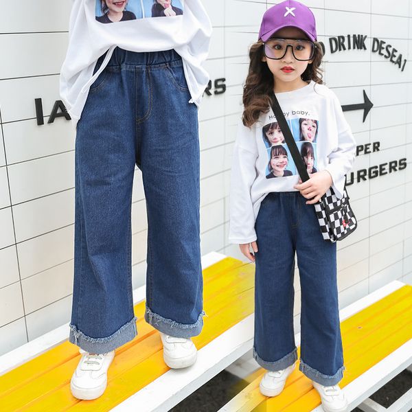 2021 autumn girls jeans wide leg stretch denim pants straight new korean big girls pants teenager girl trousers 3-13 kid clothes, White
2021 autumn girls jeans wide leg stretch denim pants straight new korean big girls pants teenager girl trousers 3-13 kid clothes, White