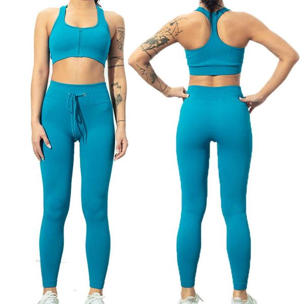 yoga outfit women ribbed zipper sport bra seamless leggings two piece set workout crop suits fitness gym drawstring clothing
yoga outfit women ribbed zipper sport bra seamless leggings two piece set workout crop suits fitness gym drawstring clothing