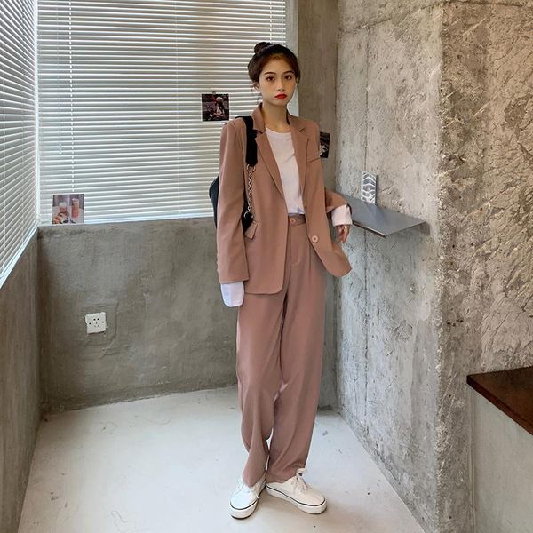 women's two piece pants female 2021 spring autumn women pantsuit office lady blazer jacket & long elegant work wear solid pink 2 set, White
women's two piece pants female 2021 spring autumn women pantsuit office lady blazer jacket & long elegant work wear solid pink 2 set, White