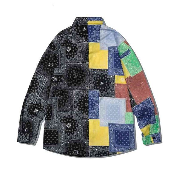 men's casual shirts autumn bandana paisley colorful patchwork pattern shirt europe america men women long sleeve casual hip hop cotton, White;black
men's casual shirts autumn bandana paisley colorful patchwork pattern shirt europe america men women long sleeve casual hip hop cotton, White;black