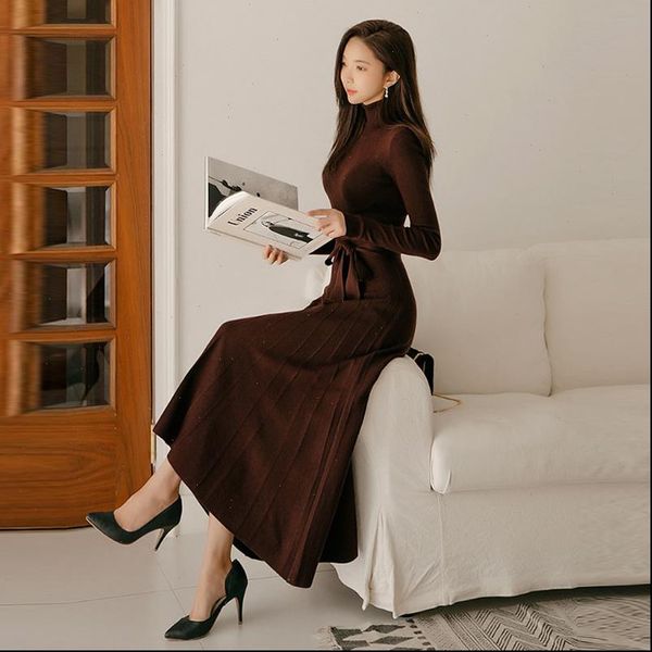 winter a line turtleneck sweater womens dresses lace up slim waist solid knitted pullover casual female long vestidos, Black;gray
winter a line turtleneck sweater womens dresses lace up slim waist solid knitted pullover casual female long vestidos, Black;gray