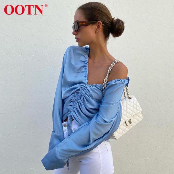 women's blouses & shirts ootn blue satin deep v-neck lace up long sleeve women blouse spring autumn ruched crop office ladies casual ko, White
women's blouses & shirts ootn blue satin deep v-neck lace up long sleeve women blouse spring autumn ruched crop office ladies casual ko, White