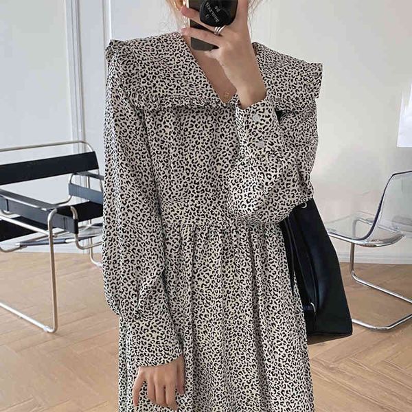 women's jackets leopard print dress women spring clothing vintage ruffled neck long sleeves lady's black elegant midi robe vestido, Black;brown
women's jackets leopard print dress women spring clothing vintage ruffled neck long sleeves lady's black elegant midi robe vestido, Black;brown
