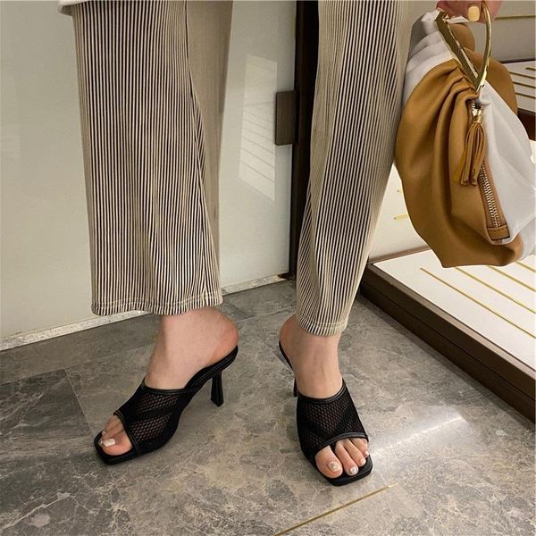 slippers square toe women korea fashion designer slides outdoor summer womens shoes high heels zapatos para mujer te9, Black
slippers square toe women korea fashion designer slides outdoor summer womens shoes high heels zapatos para mujer te9, Black