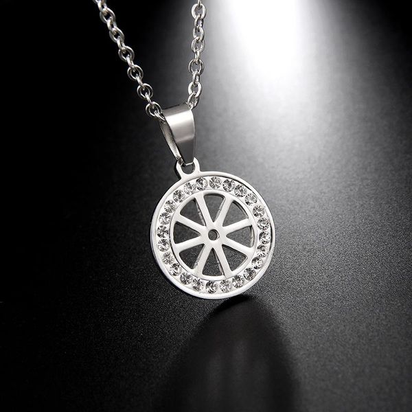 pendant necklaces crystal round shape necklace for women/men gothic boat rudder stainless steel chain trend jewelry choker, Silver
pendant necklaces crystal round shape necklace for women/men gothic boat rudder stainless steel chain trend jewelry choker, Silver
