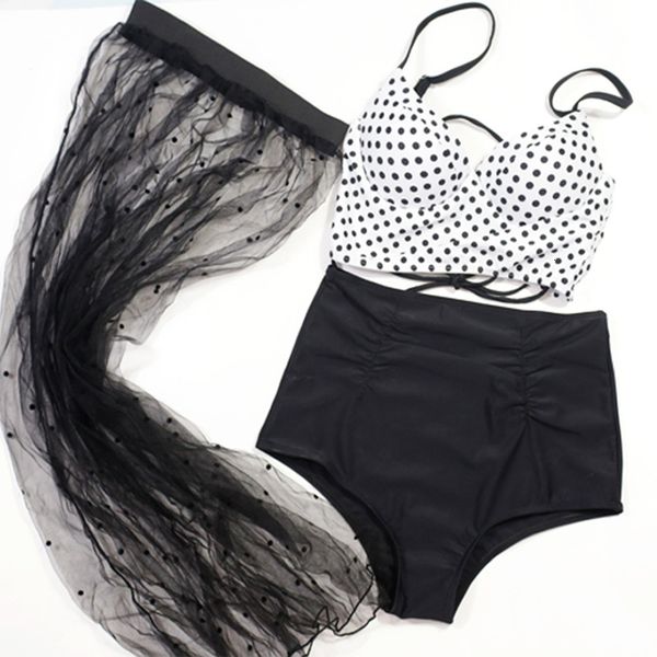 swimsuit bikini south women's korean split three piece set with steel support, Black;white
swimsuit bikini south women's korean split three piece set with steel support, Black;white